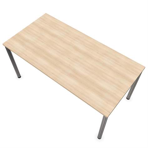 Büro-Schreibtisch, runde Tischbeine, glänzend, Farbe Akazie, B x T: 2000 x 800 mm - Nowy Styl Group - Bild7