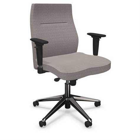 Profi-Bürodrehstuhl ORLANDO mit Armlehnen, Stahl-Fußkreuz verchromt, Bezugsmaterial Basic - Frabe hellgrau - Nowy Styl Group