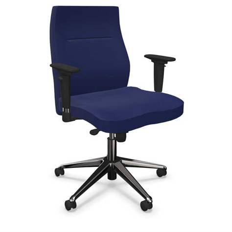 Profi-Bürodrehstuhl ORLANDO mit Armlehnen, Stahl-Fußkreuz verchromt, Bezugsmaterial Basic - Frabe blau - Nowy Styl Group