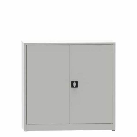 Dulap metalic cu polițe și uși batante birou arhiva atelier demontat dezasamblat HxLxl 1150 x 1200 x 400 mm gri RAL7035 - Kovona Lysa nad Labem