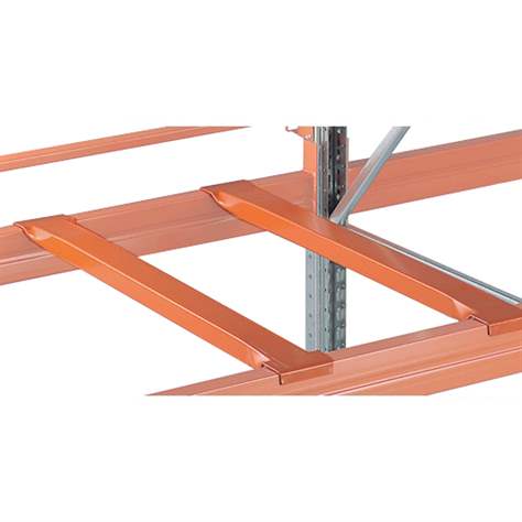 Tiefensteg zur Abstützung bei Querlagerung, Orange RAL2001, Tiefe 1100 mm, Traglast je Paar 1100 kg - META Skladovací technika - Bild2