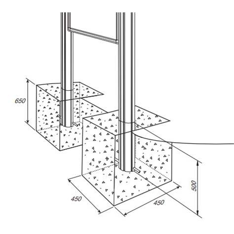 Säule Quatro Plus für Schaukasten Höhe 1350 mm, zum Einbetonieren, Farbe Braun RAL8017, VE 1 Stk - Bild3