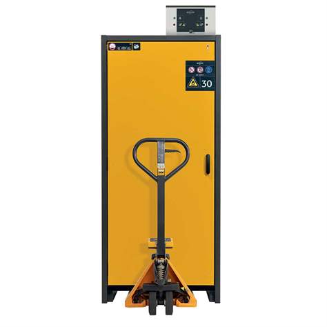 Bezpečnostní skříň na chemikálie 30 min., 3 police + vana, š. 564 mm, dveře modré - asecos GmbH - obrázek4