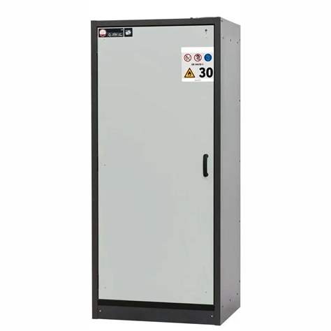 Bezpečnostní skříň na chemikálie 30 min., 3 police + vana, š. 864 mm, dveře šedé - asecos GmbH - obrázek5