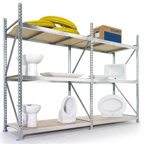 Regál zásuvný MINI-RACK, V: 2500 mm, 4 police 2200 x 1050 mm z dřevotřísky, nosnost 600 kg, základní - META Skladovací technika - obrázek4