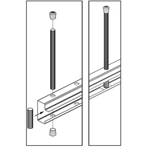 Násuvná tyč k rozdělení police, délka 350 mm - META Skladovací technika - obrázek3