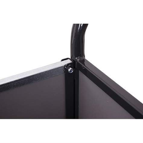 Plattformwagen VARIOfit mit 4 hohen Vollwänden, 850 x 500 mm, Tragfähigkeit 400 kg, Farbe Anthrazit RAL7016 /Platte Grau - Cordes - Bild2