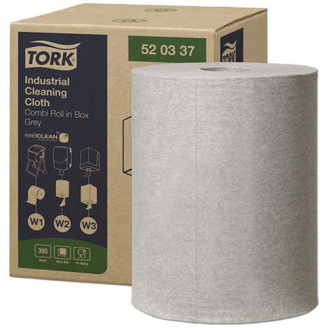 Rolă prosop șervet de hârtie material absorbant de ștergere curățare industrială TORK Industrial Cleaning, șervete, gri, lungime 148 m, lățime 320 mm - TORK