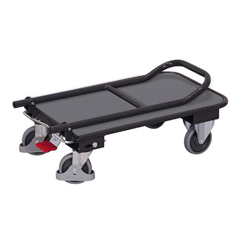 Platformwagen VARIOfit mit einem klapbarem Schiebebügel, 900x600 mm, Tragfähigkeit 250 kg, Farbe Anthrazit RAL7016 /Platte Grau - Cordes - Bild2