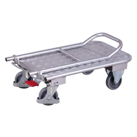 Alu-Plattformwagen VARIOfit mit einem klappbarem Schiebebügel, 900x600 mm, Tragfähigkeit 150 kg - Cordes - Bild4