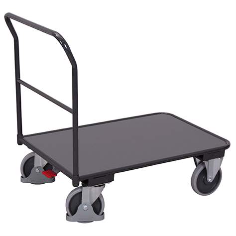 Magazinwagen VARIOfit mit Schiebebügel, Ladefläche 850 x 500 mm, Tragfähigkeit 400 kg, Farbe Anthrazit RAL7016 /Platte Grau - Cordes