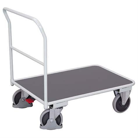 Magazinwagen VARIOfit mit Schiebebügel, Ladefläche 1000 x 700 mm, Tragfähigkeit 400 kg, Farbe Lichtgrau RAL7035 /Platte Grau - Cordes