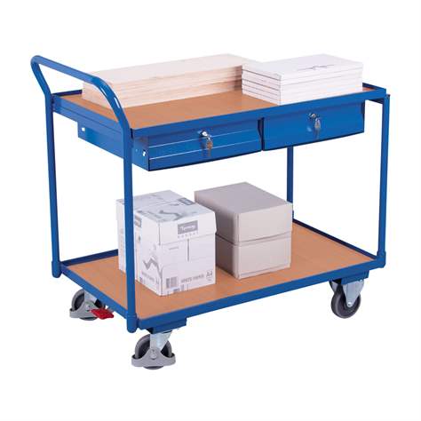 Tischwagen VARIOfit, 2 Etagen mit 2 Schubladen, 1000x600 mm,Tragfähigkeit 250 kg - Cordes - Bild4