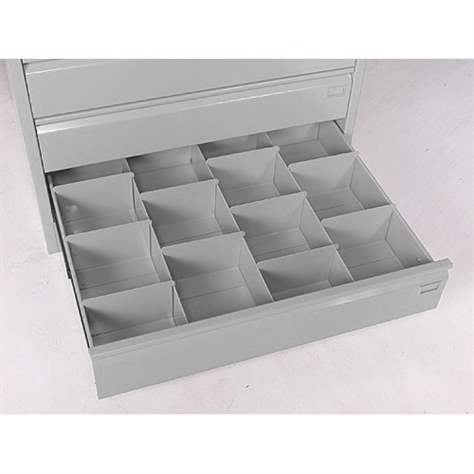 Set Trennbleche in L-Form für die Querteilung einer Reihe, A4-horizontal, Lichtgrau RAL7035, VE 20 Stück - Malow