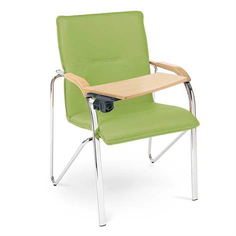 Besucher-Sessel SAMBA mit Schreibpult, Kunstleder, Farbe grün - Nowy Styl Group