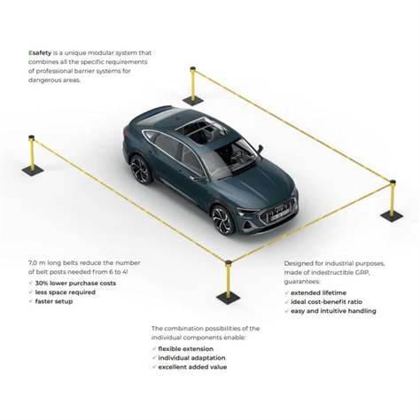 Gurtpfosten Extend, Gurtlänge 7 m "ESD protected area" - Bild4