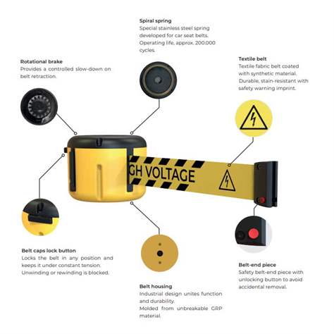 Gurtpfosten Extend, Gurtlänge 7 m "ESD protected area" - Bild5