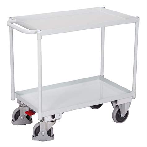 Montagehilfswagen VARIOfit mit 2 Wannenböden, 845x495 mm, Tragfähigkeit 400 kg, Farbe Lichtgrau RAL7035 - Cordes