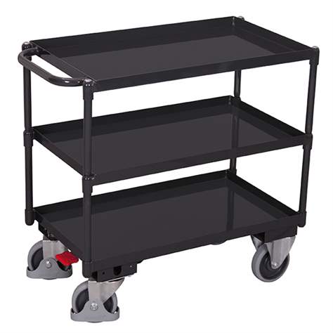 Montagehilfswagen VARIOfit mit 3 Wannenböden, 995x695 mm, Tragfähigkeit 400 kg, Farbe Anthrazit RAL7016 - Cordes