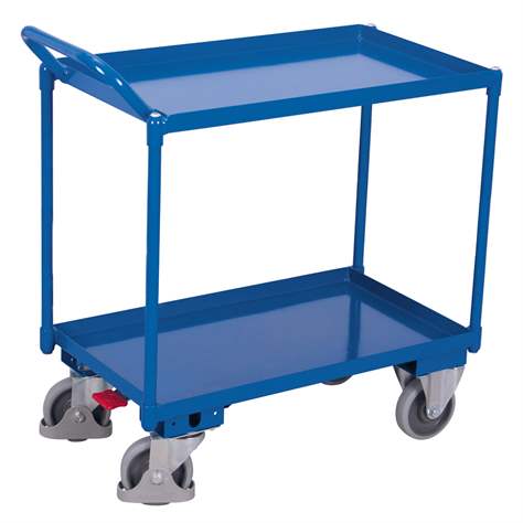 Montagehilfswagen VARIOfit mit 2 Wannenböden, Hochbügel, 845x495 mm, Tragfähigkeit 400 kg - Cordes