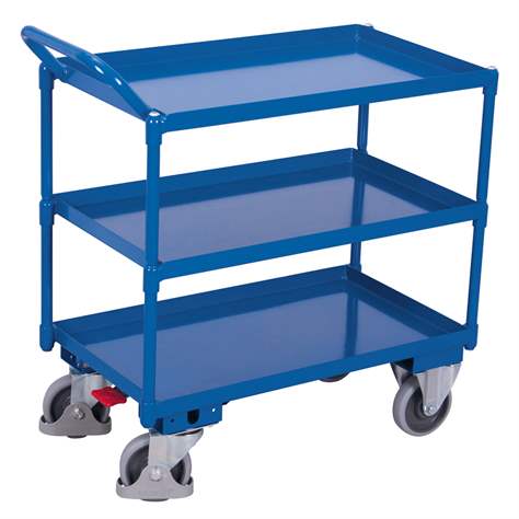 Montagehilfswagen VARIOfit mit 3 Wannenböden, Hochbügel, 845x495 mm, Tragfähigkeit 400 kg - Cordes