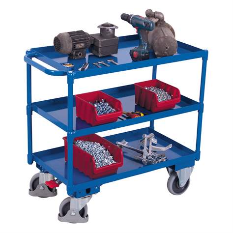 Montagehilfswagen VARIOfit mit 3 Wannenböden, 995x695 mm, Tragfähigkeit 400 kg, Farbe Lichtgrau RAL7035 - Cordes - Bild4