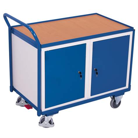 Werkstattwagen VARIOfit, Traglast 250 kg, Ladefläche 985 x 590 mm, 2 Fachbodenschränke - Cordes