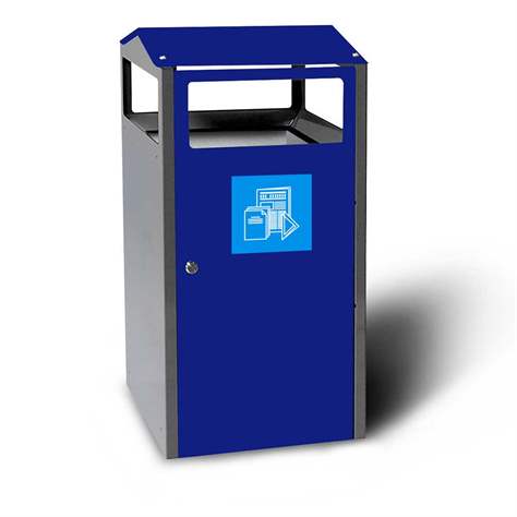 Cos de gunoi cu recipient interior, volum 90 l, HxLxl: 964x500x450 mm, culoare albastru RAL5002 - Kovos Verneřice