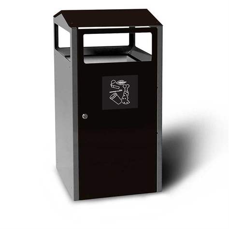 Wertstoffsammler mit Innenbehälter, Volumen 90 l, HxBxT: 964x500x450 mm, Farbe Schwarz RAL9005 - Kovos Verneřice