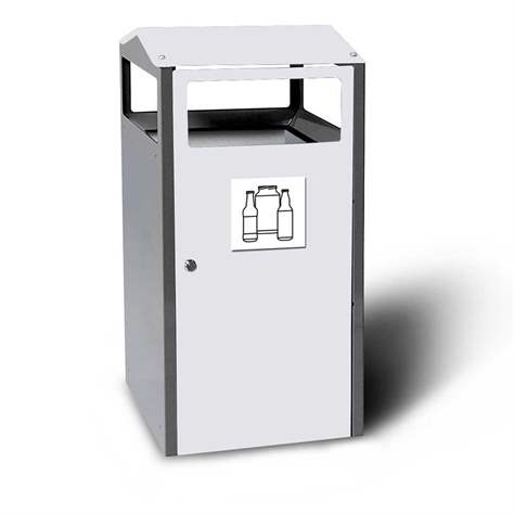 Wertstoffsammler mit Innenbehälter, Volumen 90 l, HxBxT: 964x500x450 mm, Farbe Lichtgrau RAL7035 - Kovos Verneřice