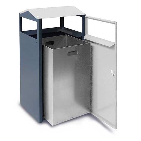 Wertstoffsammler mit Innenbehälter, Volumen 90 l, HxBxT: 964x500x450 mm, Farbe Lichtgrau RAL7035 - Kovos Verneřice - Bild2