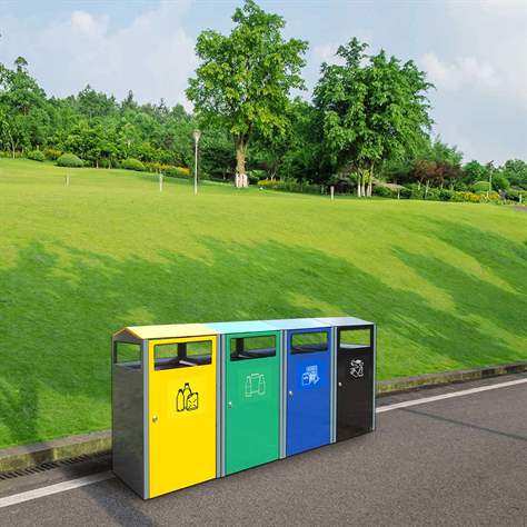 Wertstoffsammler mit Innenbehälter, Volumen 90 l, HxBxT: 964x500x450 mm, Farbe Grün RAL6029 - Kovos Verneřice - Bild3