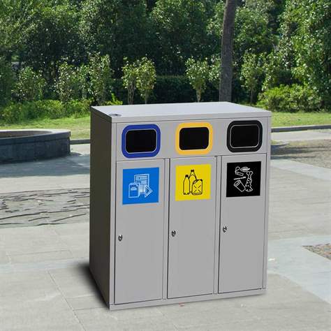 EKO STATION OUTDOOR - Sammelstation für Abfalltrennung, Volumen 3 x 74 l - Alda S.A.