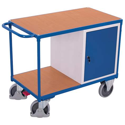 Werkstattwagen VARIOfit, Traglast 500 kg, Ladefläche 1060 x 600 mm, 1 Fachbodenschrank - Cordes
