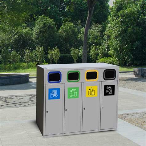 Stație de colectare deșeuri sortate EKO STATION OUTDOOR, volum 4 x 74 l - Alda S.A.