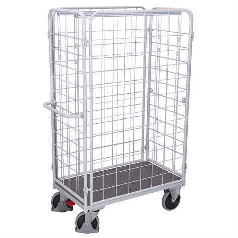 Gepäckwagen VARIOfit, hoch 1820 mm, 4-seitig, Ladefläche 1000x700 mm, Tragfähigkeit 500 kg, Farbe Lichtgrau RAL7035 /Platte Grau - Cordes