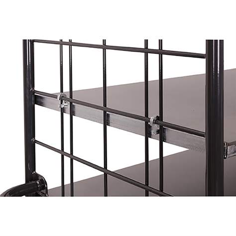 Etagenwagen VARIOfit mit 2 Stirnwänden, Höhe 1780 mm, 4 Etagen 850x500 mm, Tragfähigkeit 400 kg, Farbe Anthrazit RAL7016 /Platte Grau - Cordes - Bild4