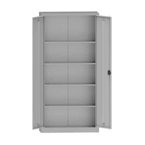 Flügeltürenschrank mit 4 Fachböden, HxBxT: 1950x950x400 mm, Lichtgrau RAL7035 - Kovona Lysa nad Labem - Bild2