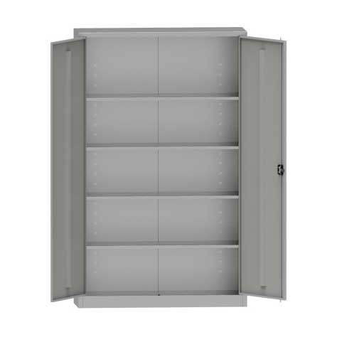 Flügeltürenschrank mit 4 Fachböden, HxBxT: 1950x1200x400 mm, Lichtgrau RAL7035 - Kovona Lysa nad Labem - Bild2