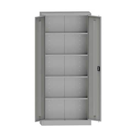 Flügeltürenschrank mit 4 Fachböden, HxBxT: 1800x800x400 mm, Lichtgrau RAL7035 - Kovona Lysa nad Labem - Bild2