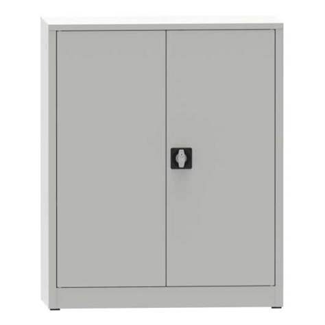 Flügeltürenschrank mit 2 Fachböden, HxBxT: 1150x950x400 mm, Lichtgrau RAL7035 - Kovona Lysa nad Labem