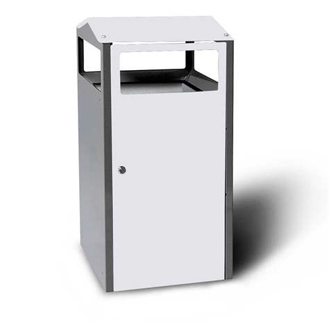 Wertstoffsammler mit Innenbehälter, Volumen 90 l, HxBxT: 964x500x450 mm, Farbe Lichtgrau RAL7035 - Kovos Verneřice