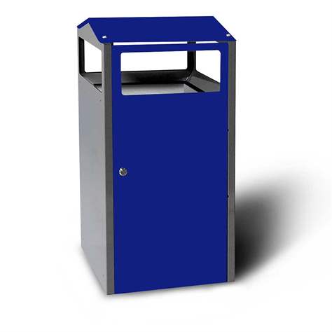 Cos de gunoi cu recipient interior, volum 90 l, HxLxl: 964x500x450 mm, culoare albastru RAL5002 - Kovos Verneřice