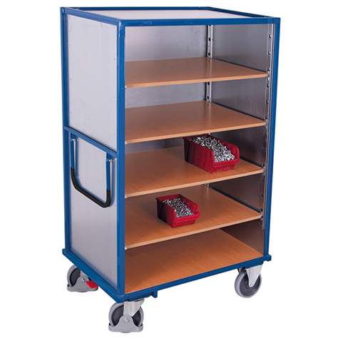 Schrankwagen VARIOfit mit 5 Etagen, Stahlblechwände verzinkt, 1245 x 785 mm, Tragfähigkeit 500 kg - Cordes