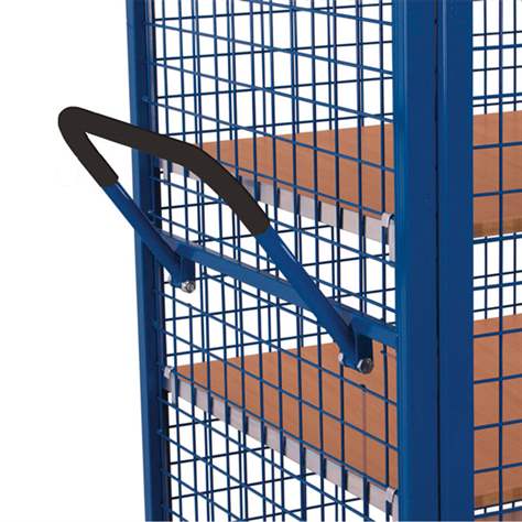 Schrankwagen VARIOfit mit Flügeltüren und 5 Etagen, Gitterwände, Schloss mit Drehgriff, 1045x685 mm, Tragfähigkeit 500 k - Cordes - Bild3