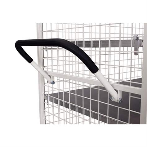 Schrankwagen VARIOfit mit 5 Etagen, Gitterwände, 1045 x 685 mm, Tragfähigkeit 500 kg, Farbe Lichtgrau RAL7035 /Platte Grau - Cordes - Bild3