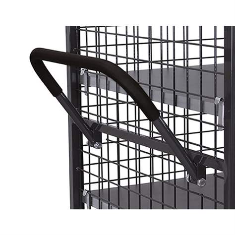 Schrankwagen VARIOfit mit 5 Etagen, Gitterwände, 1245 x 785 mm, Tragfähigkeit 500 kg, Farbe Anthrazit RAL7016 /Platte Grau - Cordes - Bild3