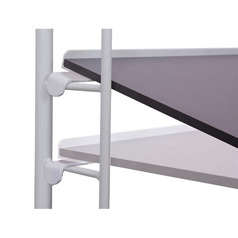 Etážový vozík VARIOfit se šikmými policemi, 2 police, 1355 x 550 mm, nosnost 250 kg, barva šedá RAL7035 /deska šedá - Cordes - obrázek2