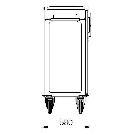 Carucior curatenie hotel profesional, 1260x780x550 mm, din oțel, culoarea gri, cu uși - imagine3