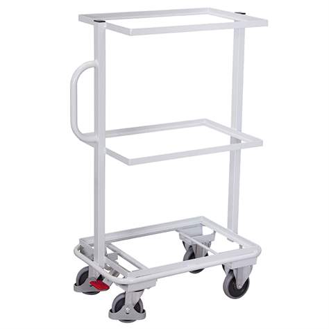 Beistell- und Kommissionierwagen VARIOfit, 3 feste Winkelstahl-Etagen, Farbe Lichtgrau RAL7035 - Cordes